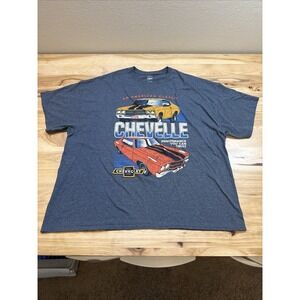 GM Chevrolet Chevelle SS 1970 Muscle Car Graphic T-Shirt Size 4XL - Gray
